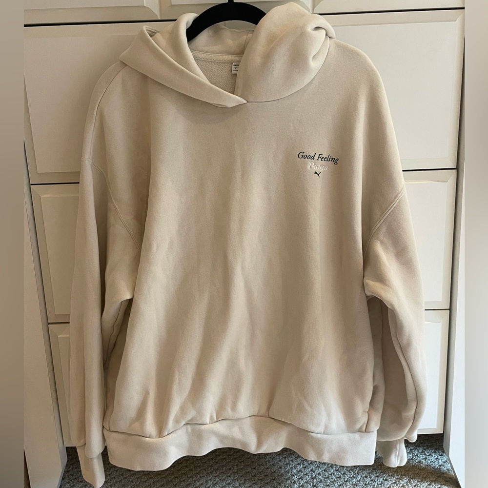 Puma Beige Hoodie — Size Medium